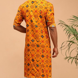 Men's Cotton Blend Patola Kurta
