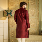 Men’s Silk Blend Kurta with Paisley Design